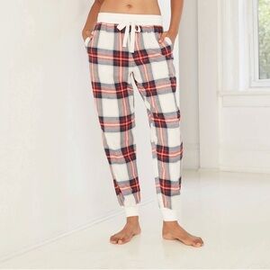 Stars Above Red Plaid Perfectly Cozy Flannel Joggers Women's Lounge Pants